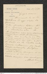 Nachlass Franz Steindachner, Brief von Alberto Perugia an Franz Steindachner (31.01.1895), Inv.Nr. 392.13, Seite 1